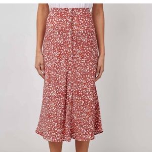 Rails Rosetta midi skirt in red floral NWOT